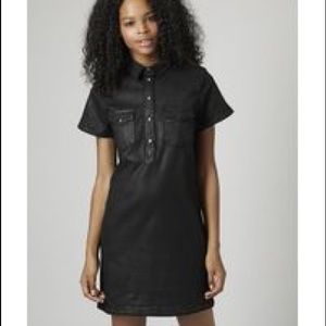 Topshop Moto waxed shirt dress